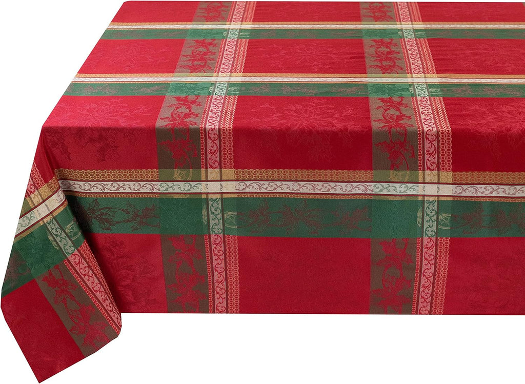 Heavyweight Yarn Dyed Jacquard Fabric Plaid Table Cloth Entertaining, Winter, and Christmas Tableclo