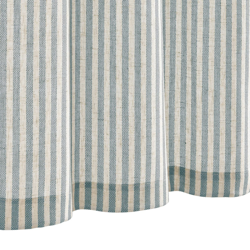 Kitchen Valance Linen Blend Stripe Short Curtain Farmhouse Country Rustic Pinstripe Tickingstripe Light Filtering Rod