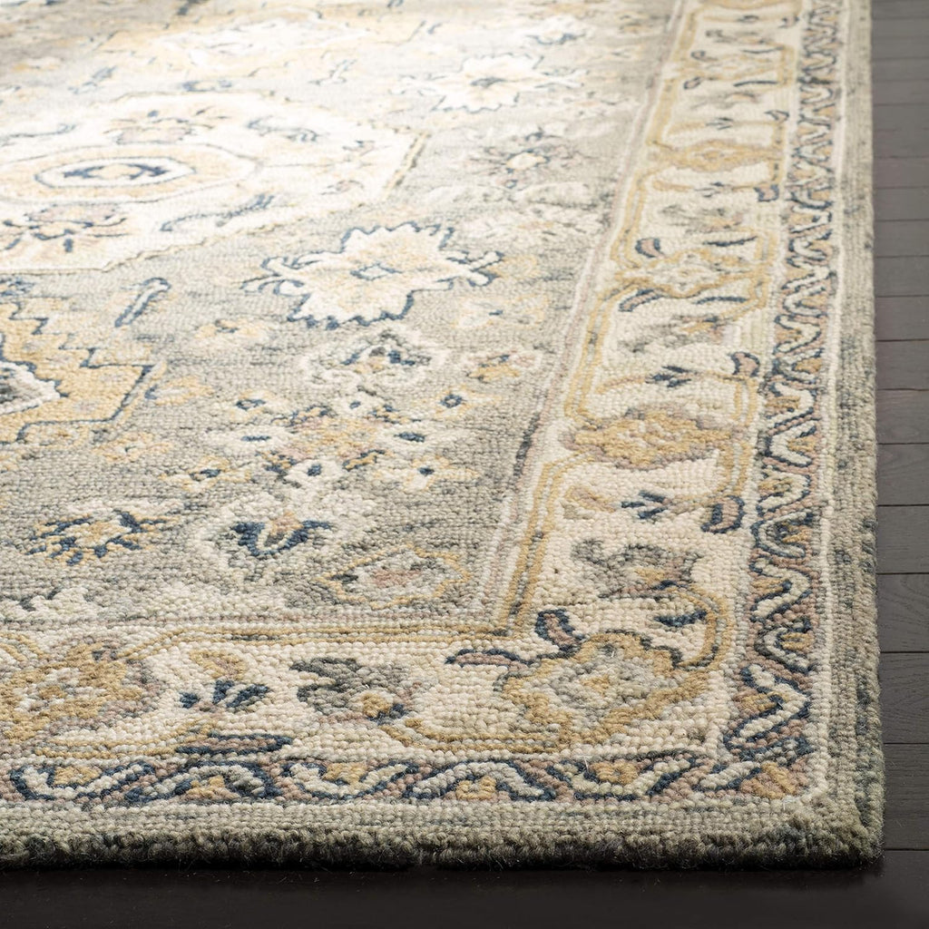 Aspen Area Rug - 9' x 12', Moss & Ivory, Handmade Traditional Wool