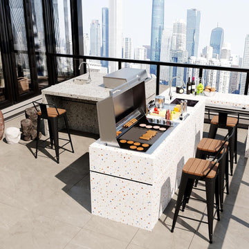 Outdoor Patio Bar Stools Set of 4 with Back,Arlunar Counter Height Industrial Metal Barstools with Removable Back 26"