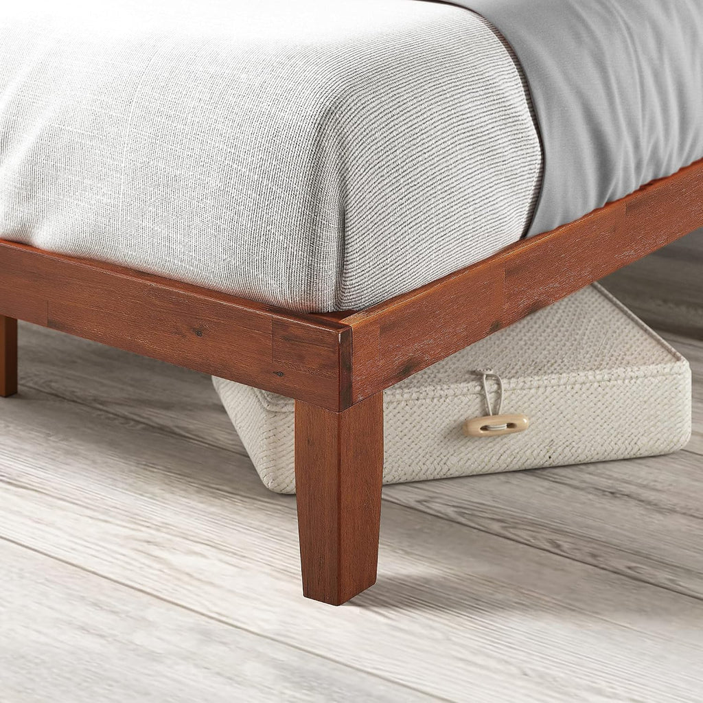 Wen Wood Platform Bed Frame/Solid Wood Foundation/Wood Slat Support/No Box Spring Needed/Easy Assembly, Queen
