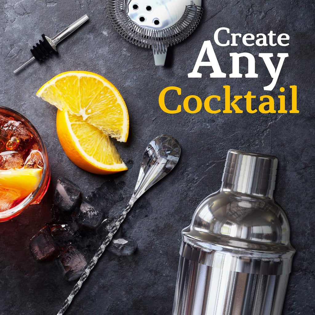 13-Piece Cobbler Cocktail Shaker Set Stainless Steel Mixology Bartender Kit With Stand Bar Cocktail Set | Laser