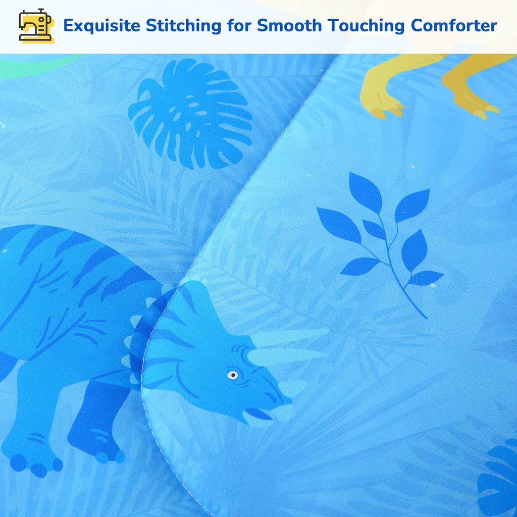 Toddler Comforter Sets, 4 Pieces Bedding Sets, Dinosaur Pattern