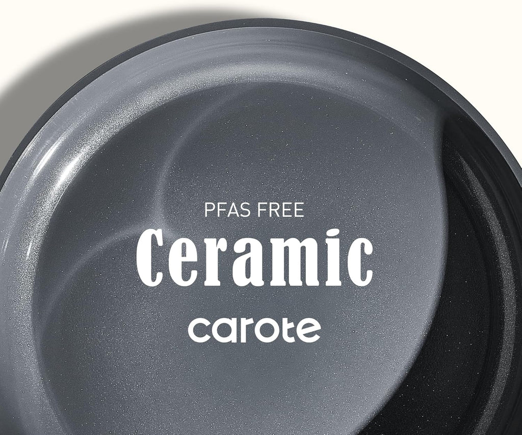 Ceramic Cookwar Set, Pots and Pan Set Non Stick 16 Piece, Cookware Set Kitchen Cooking Set Non Toxic, PFAS PTFE Free