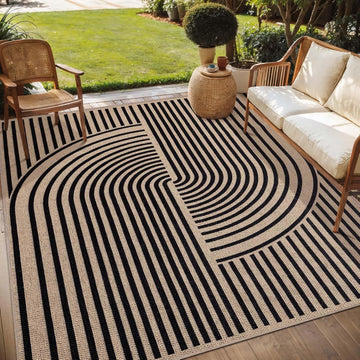 Rainbow Easy Jute Rug 5x7 Large Washable Area Rug