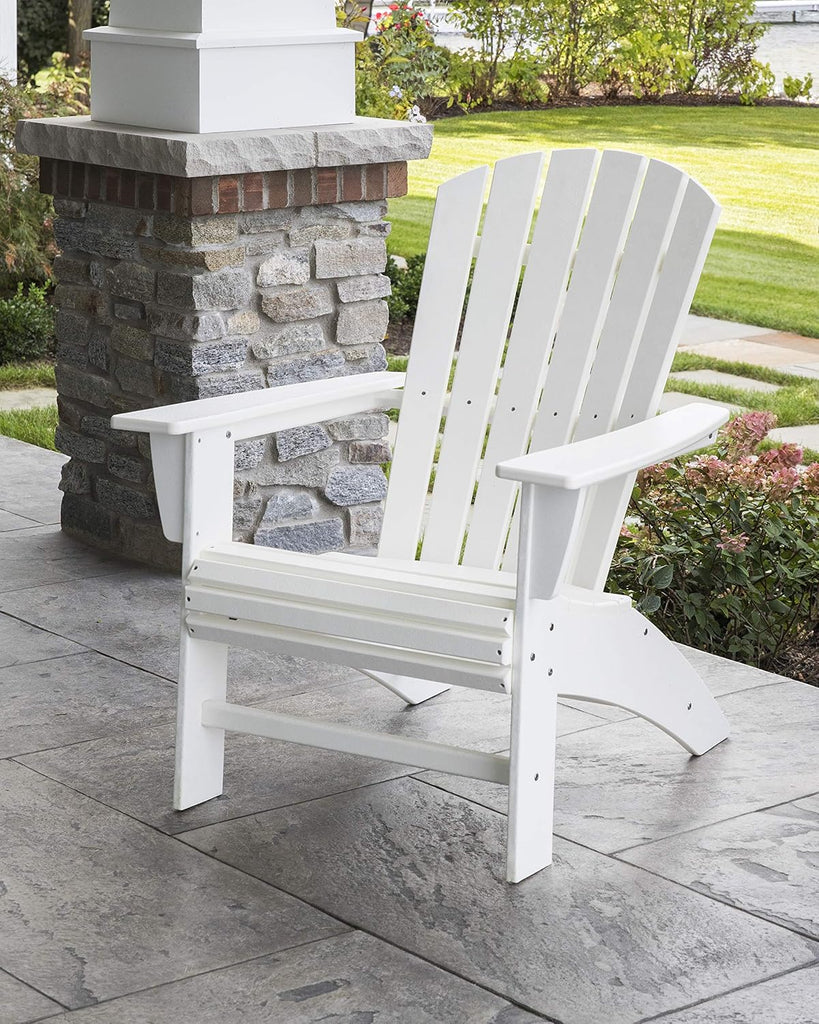Nautical Curveback Adirondack Chair, HDPE Outdoor Patio Furniture for Deck, Pool, Garden, Made in USA