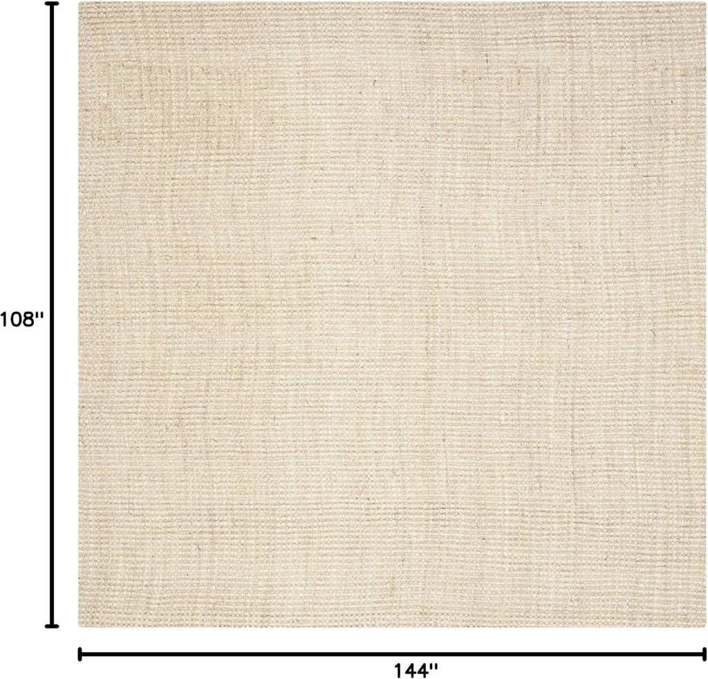 Natural Fiber Area Rug - 9' x 12', Ivory, Handmade Farmhouse Jute