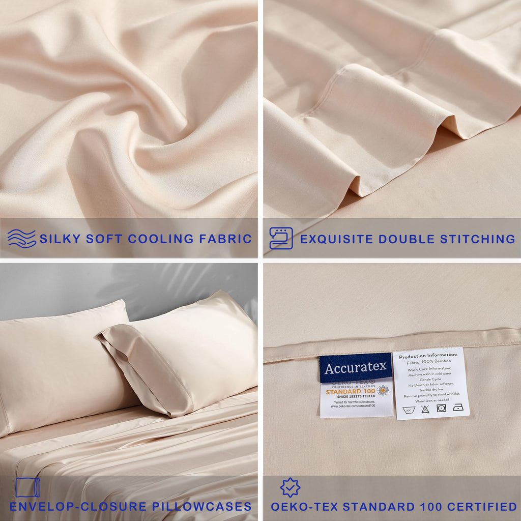 Cooling Sheets for Hot Sleepers, Queen Size, Sandy
