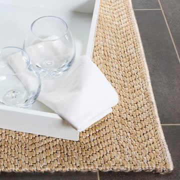 Washable Rug Outdoor Sisal All-Weather Collection - 4' x 6', Natural, Non-Shedding & Easy to Clean, Ideal , Backyard
