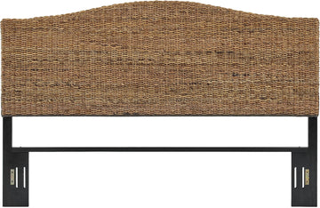Serena Handwoven Natural Fiber Rattan Bed Headboard, Banana Leaf, King