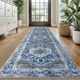 Long Runners for Hallways 2x10 Ft Washable Kitchen Runner Rug Boho Runner Rug for Entryway Indoor Bl