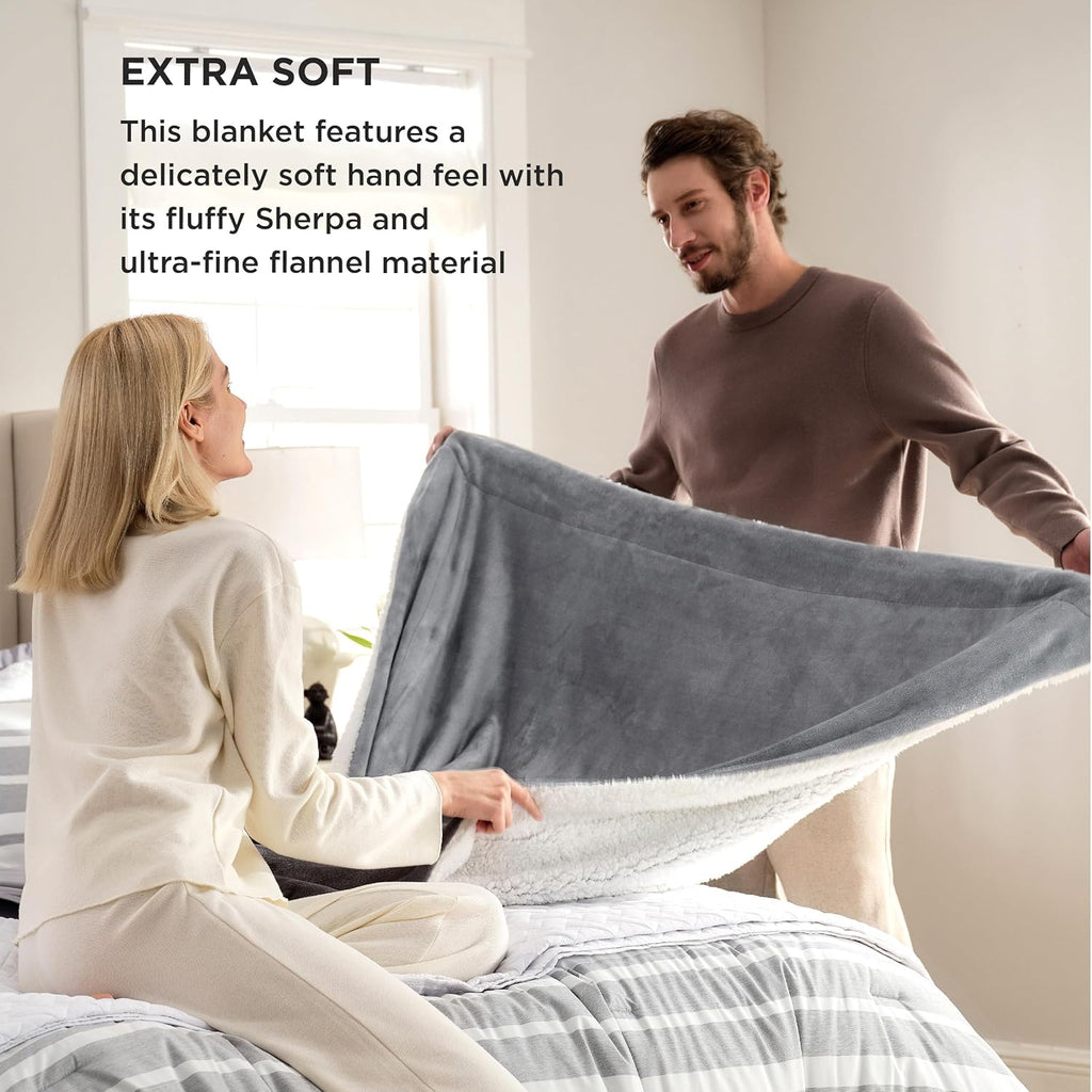 GentleSoft Fleece Throw Blanket, Non-Heated, Thick & Warm Cozy Blanket for Winter, Soft Fuzzy Plush Throw Gifts for
