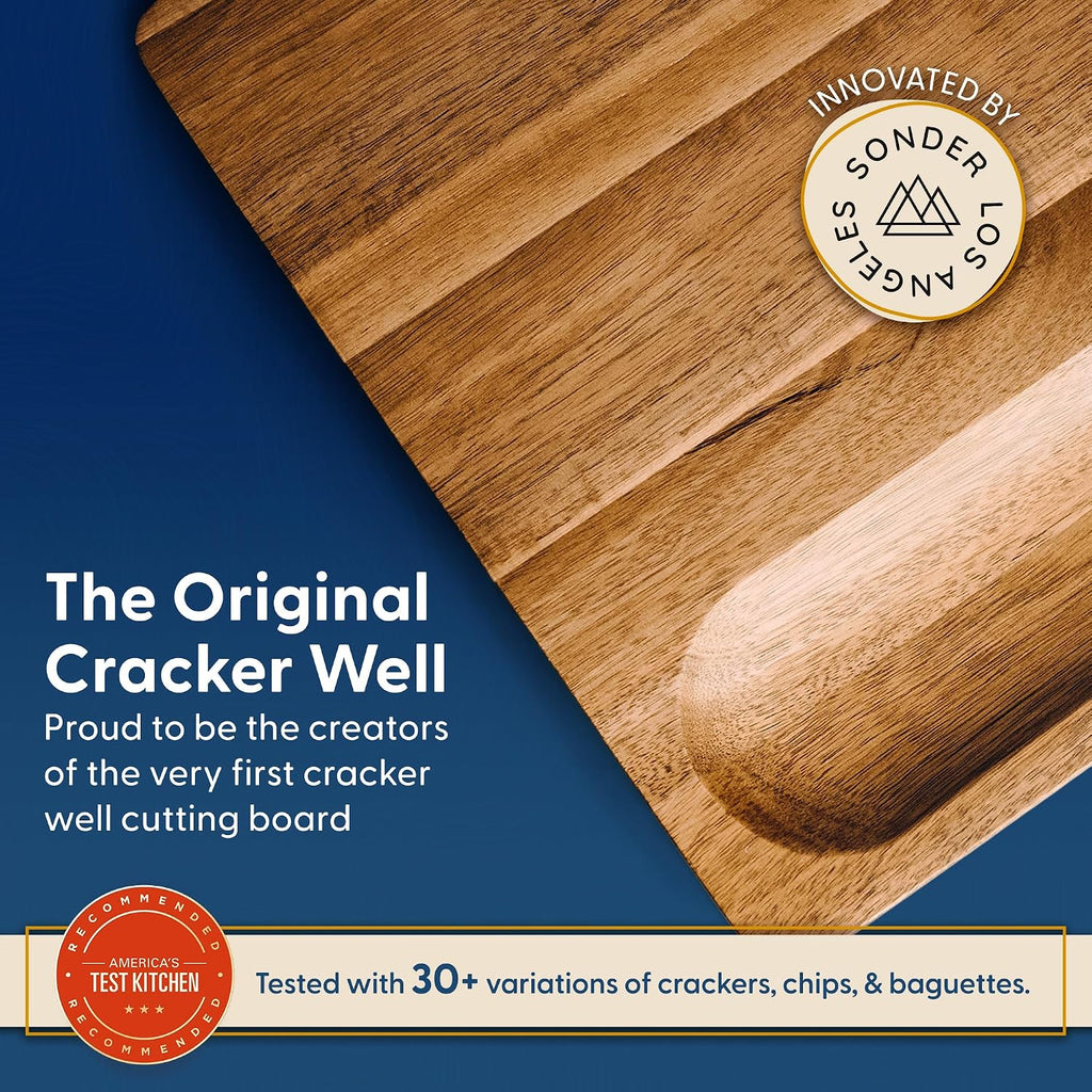 Winsome Acacia Wood Cutting Board | Acacia Edge Grain Cutting Board with Juice Groove & Sorting Compartment | Perfect