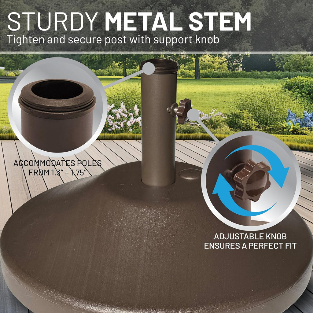 30 Pound Umbrella Base - Weighted Umbrella Base for Use with Patio Table - Heavy Duty Base- Made in The USA