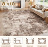 Abstract Living Room Rug 8x10 - Modern Washable Soft Thin Area Rug for Living Room Bedroom Under Dining Table