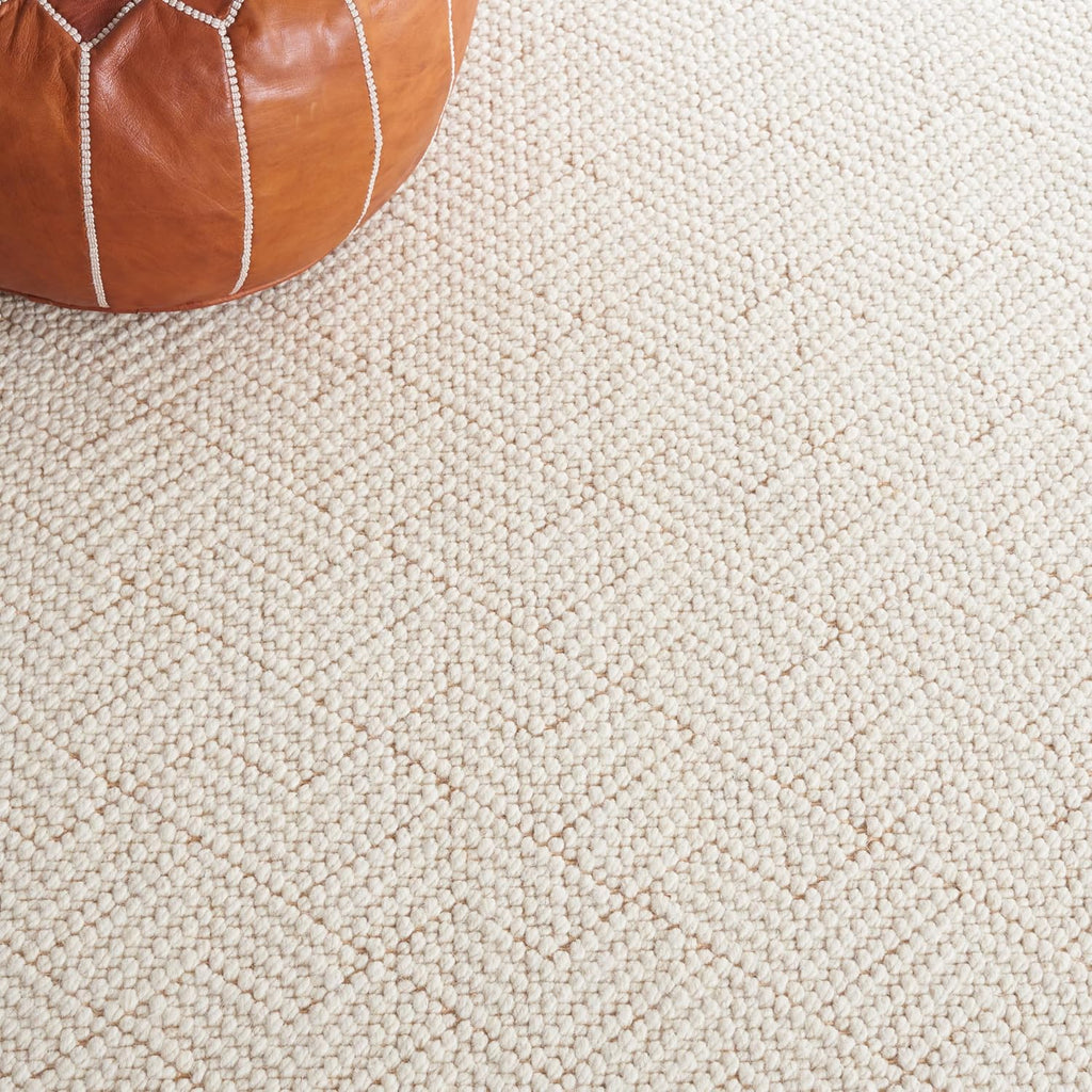 Natural Fiber Collection Accent Rug - 4' x 6', Ivory, Handmade Wool & Jute, Ideal for High Traffic Areas (NF487A)