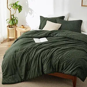 Green Queen Comforter Set, Soft Cationic Dyed Bedding Set 3 Pcs - Set of 3