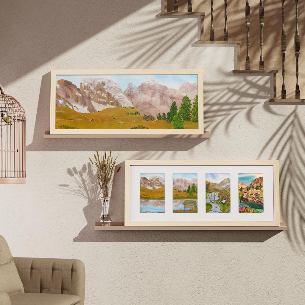 8x20 Collage Picture Frame for Wall Mounting, Nature Wood