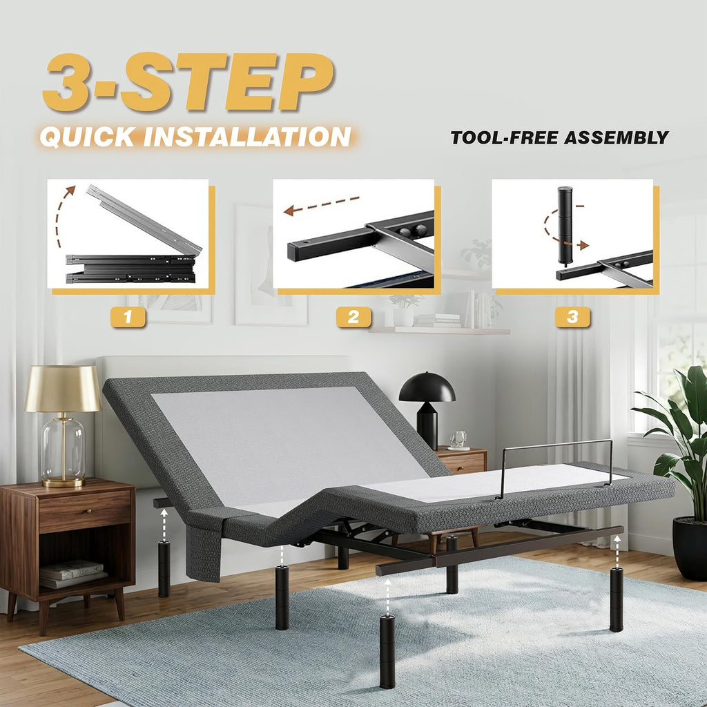 Adjustable Bed Frame, King Adjustable Bed Base