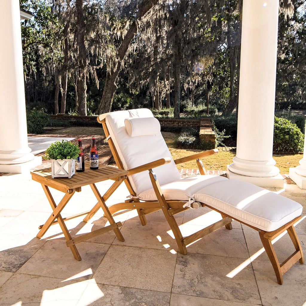 Teak Lounging Steamer Deck Chair