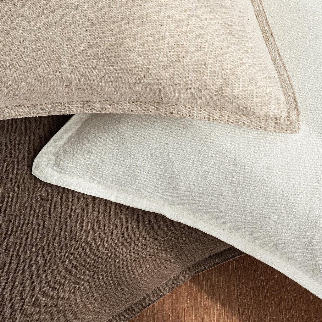 26x26 Inch Set of 2 Euro Sham Decorative Linen Solid Throw Pillow Covers Boho Accent Farmhouse Pillowcases Modern