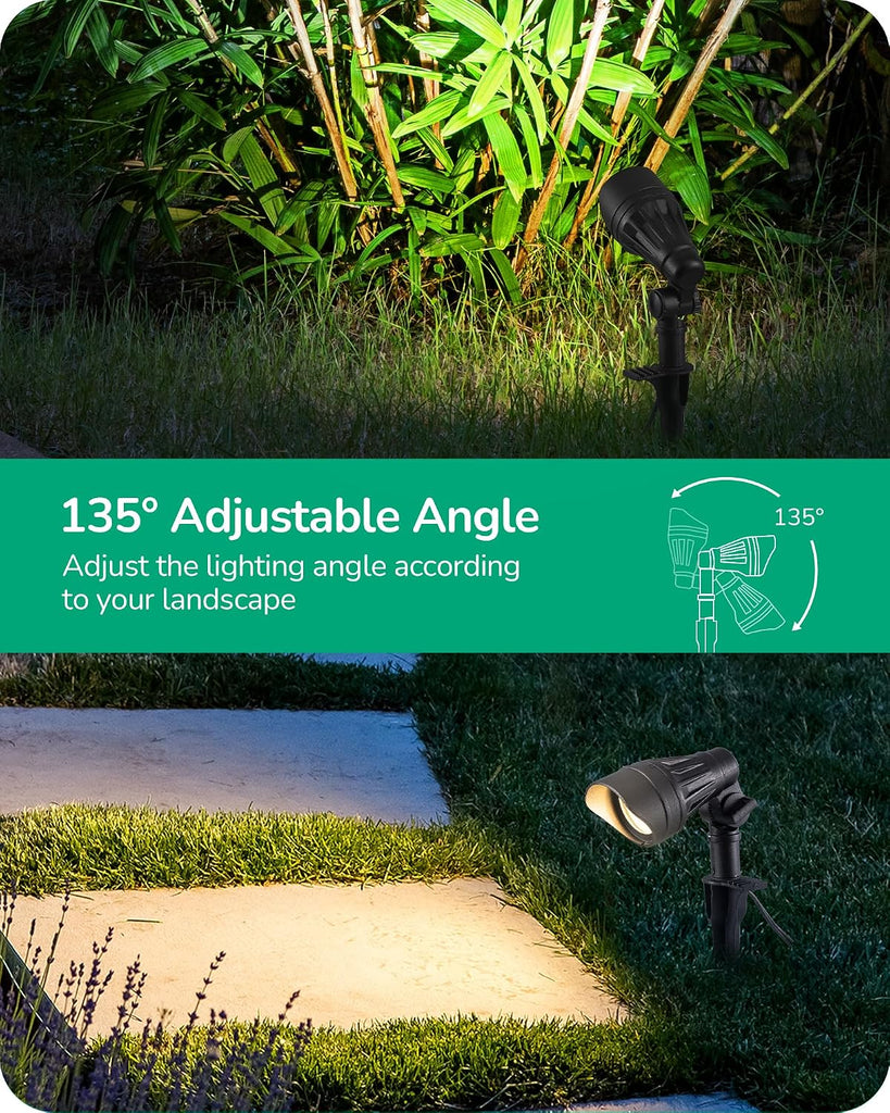 Low Voltage LED Landscape Lights, 3.2W 240LM Waterproof SpotLights | 12V 3000K AC/DC, 35° Beam Angle, CRI 80, Outdoor