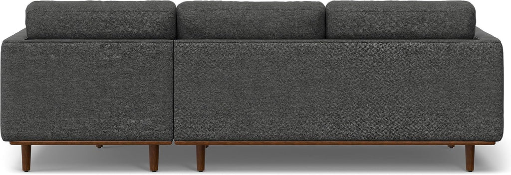 Morrison Right Sectional Sofa in Woven-Blend Recycled Polyester Fabric, Charcoal Grey, 102-inches Wide, L-Shaped
