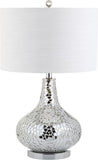 JYL1056A Emilia 26" Mirrored Mosaic LED Table Lamp Contemporary Glam Bedside Desk Nightstand Lamp Living Room Office