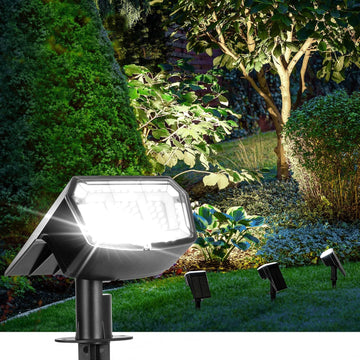 Solar Spot Lights Outdoor Waterproof, Solar Spotlights, 4 Packs, Cool White | 63 LED, 3 Lighting Modes, 120°