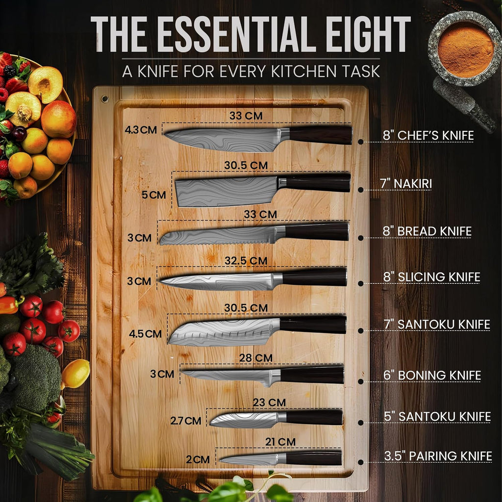 Japanese Kitchen Knife Set with Bag, 20-Piece Professional Chef Knife Set, High Carbon Stainless Steel Knives, Travel