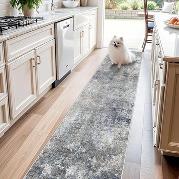 2x10 ft Washable Hallway Runner Rug - Non-Slip Stain-Resistant Low-Pile Long Carpet Runner Entryway Living Room