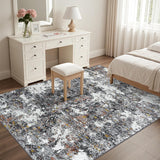 Area Rug Living Room Rugs: 5x7 Washable Rug with Anti-Slip Backing Non-Shedding Stain-Resistant Foldable Modern