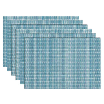 Bling Sequins Blue Green Woven Placemats Set of 6 Vinyl Place Mats