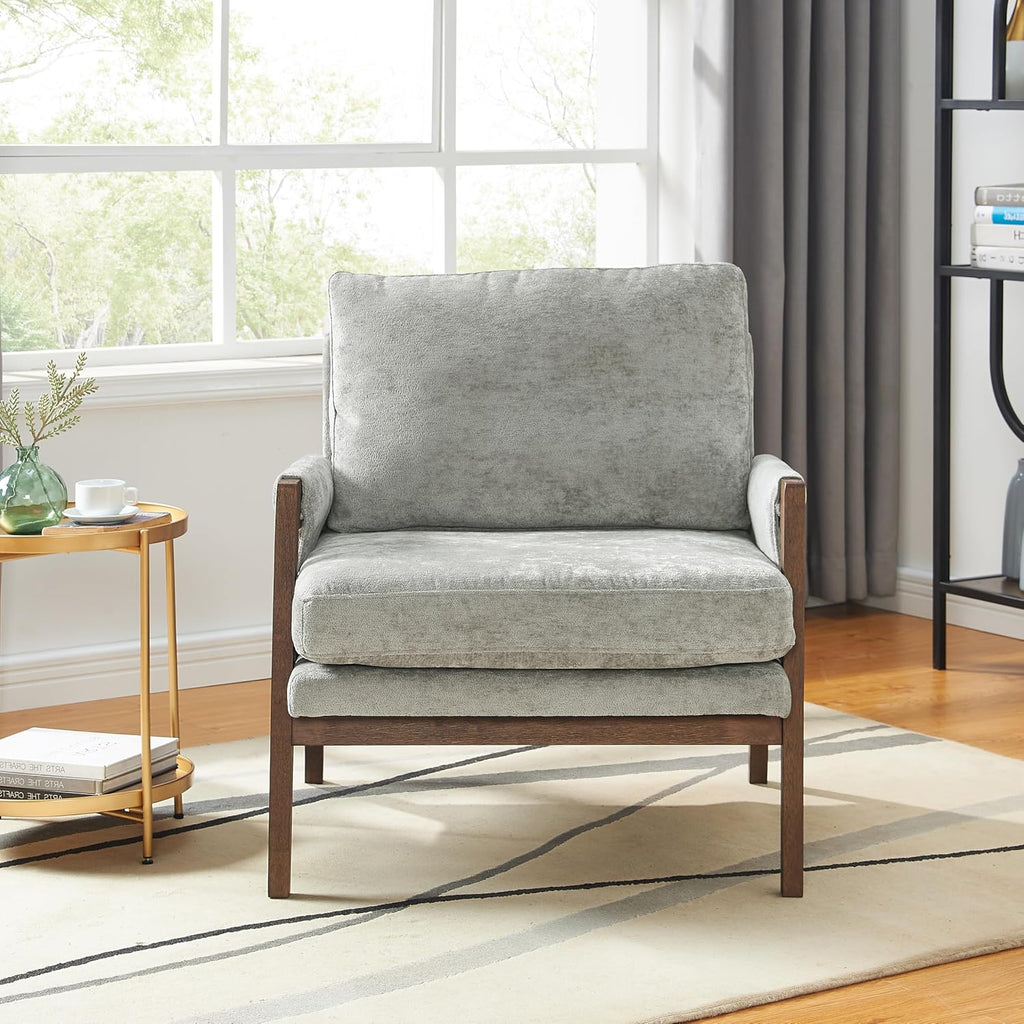 Kelly Mid-Century Modern Accent Armchair, Gray