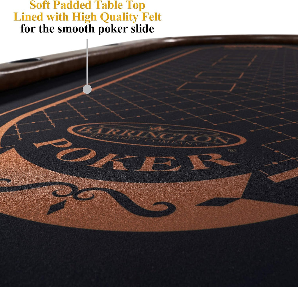 Barrington Poker Multiple Styles Folding Poker Table & Poker Table Top/Dining Table Collection, Durable Padded Rail