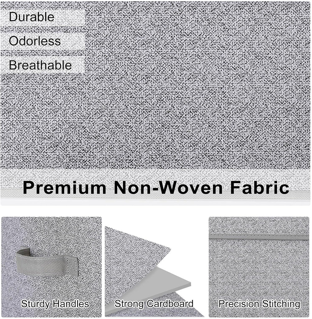 Foldable Storage Bins with Lids, Storage Boxes with Handles, Closet Shelf Organizer, Fabric Storage Baskets