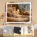 Large Vanity Mirror with Lights 34'' x 25.6'' - Touch Screen Hollywood Makeup Mirror, 3 Color Modes + Dimmable LED