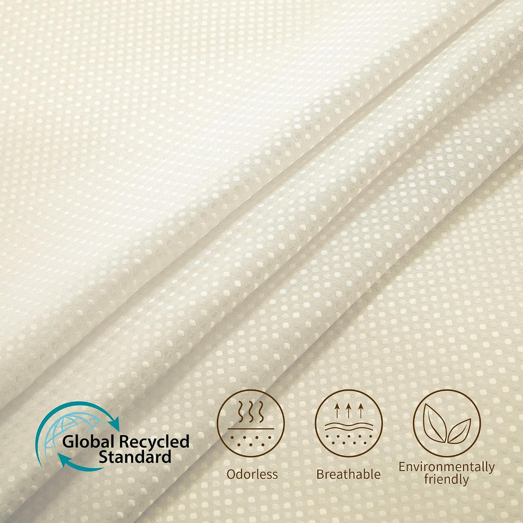 Shower Curtain and Liner Set, Waffle Shower Curtain Set with 12 Stainless Steel Hooks, Waterproof Luxury Fabric