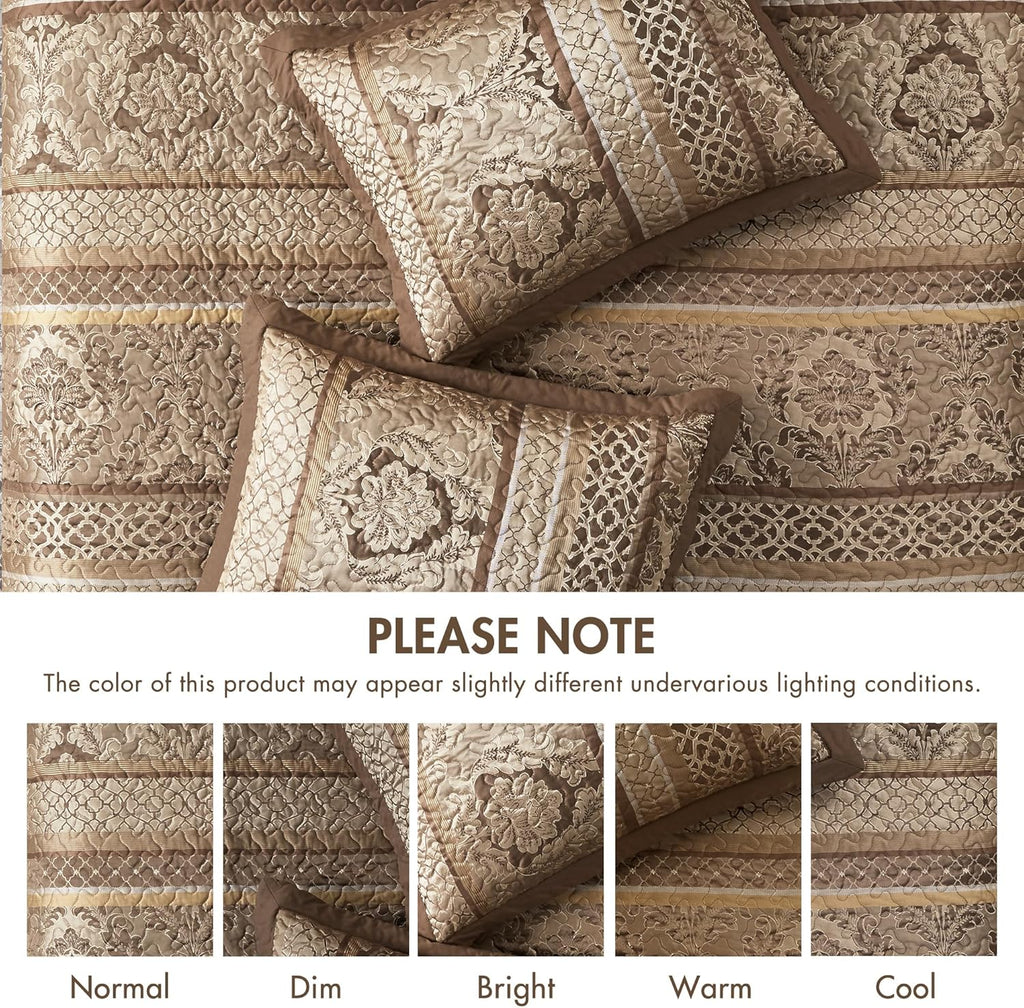 Reversible Quilted Bedspread Set, Solid Reverse Summer Breathable, Lightweight All Season Bedding Layer