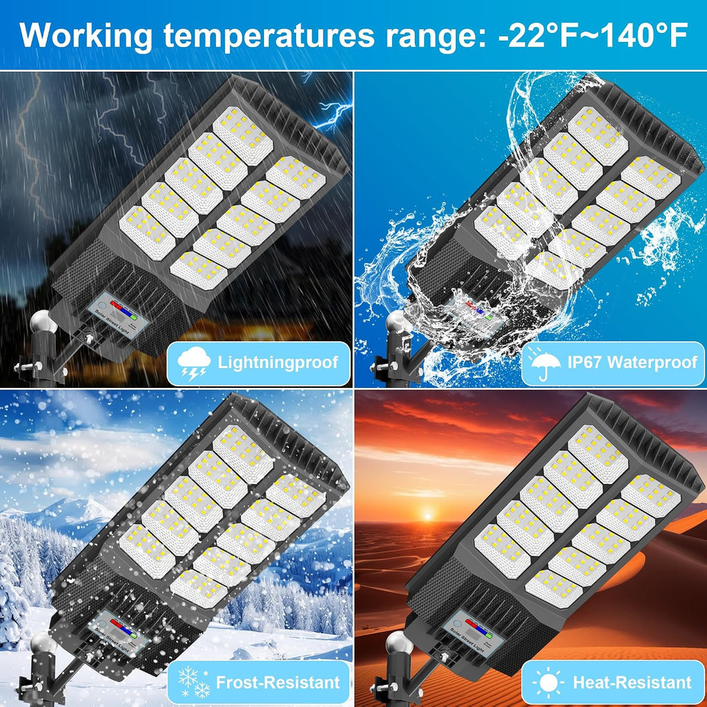 Solar Street Light Outdoor Waterproof Pole Led Solar Lights for Yard | High Liumen Outdoor Solar Flood Light for