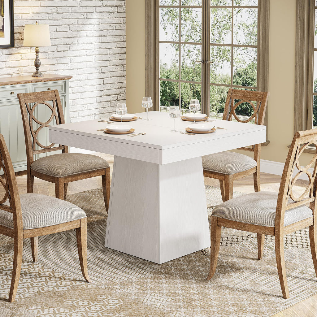 Square Dining Table for 4, 31.5" Farmhouse Small Kitchen Table