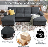 110" Comfy Cloud Couch Sectional Sofa with Lumbar Pillows