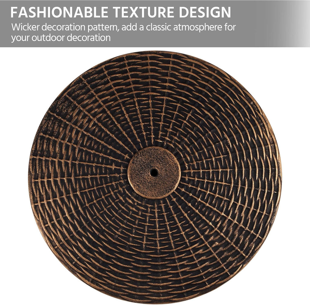 22 lbs Heavy Duty Outdoor Umbrella Base 18" Round Patio All-Weather Umbrella Stand Market Umbrella Base Bronze