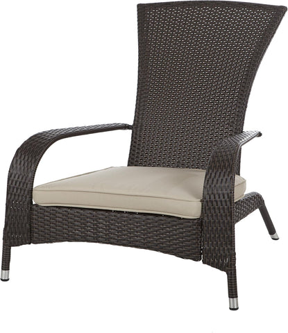 Balkene Home 61469 Coconino Wicker Lounge Chair All Weather Wicker Beige Cushion Armchair Lightweight Durable