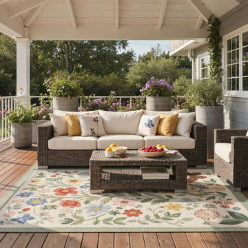 Indoor Outdoor Area Rug 5'x7', Machine Washable Rugs