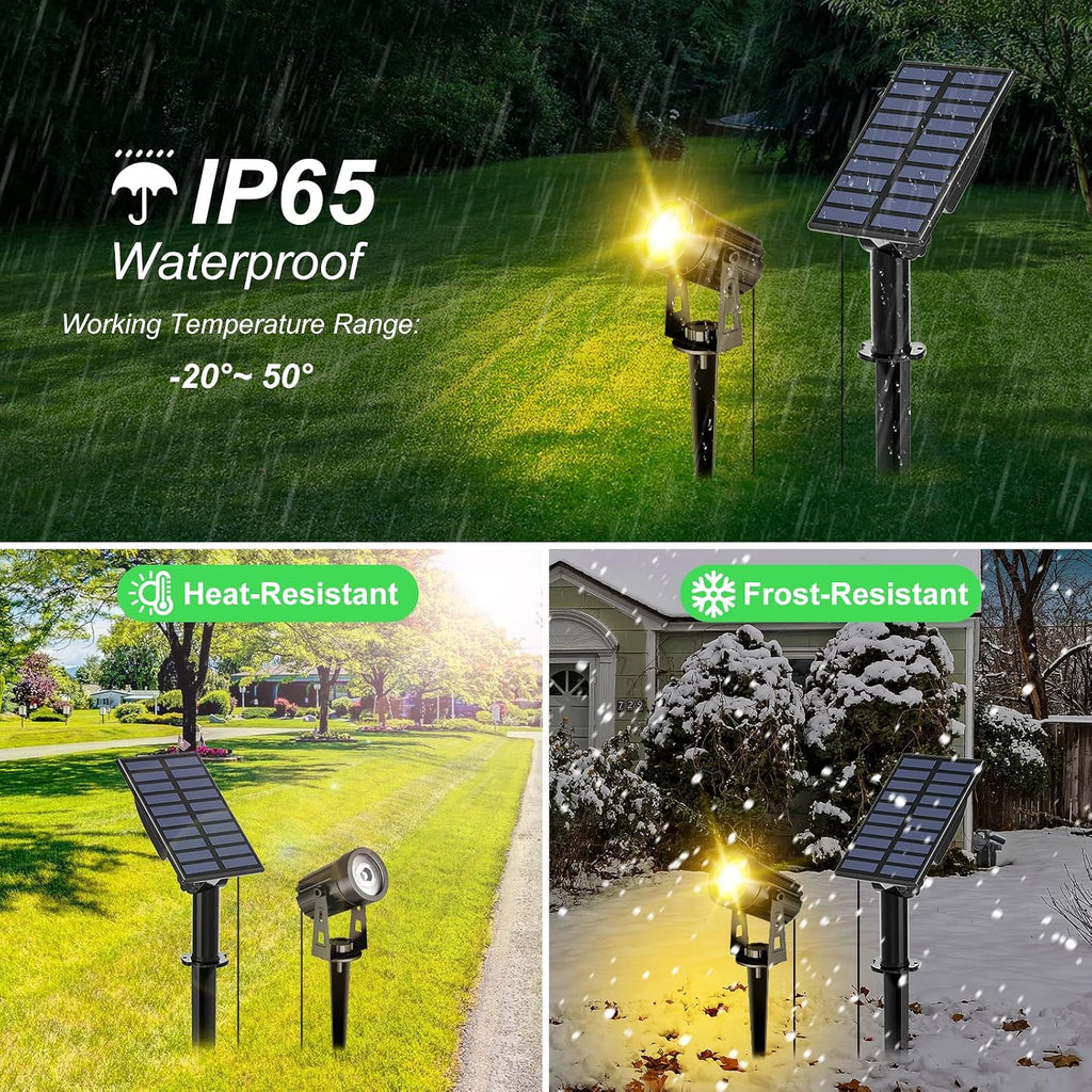 Solar Spotlights Outdoor Waterproof, Solar Landscape Spotlights, Solar Powered Spot Lights for Trees, Flag, Garden