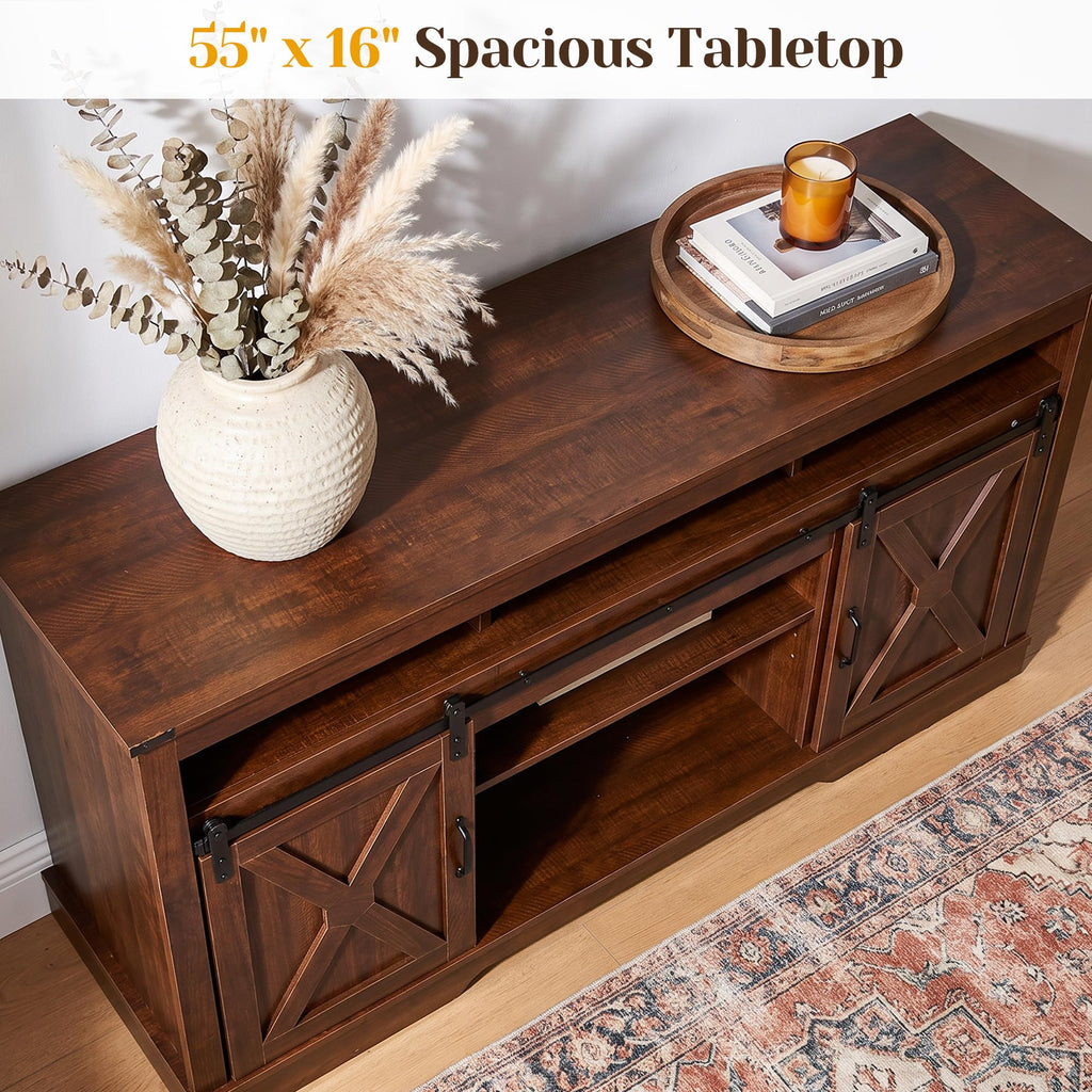 Farmhouse 34" Tall TV Stand for 65+ Inch TV