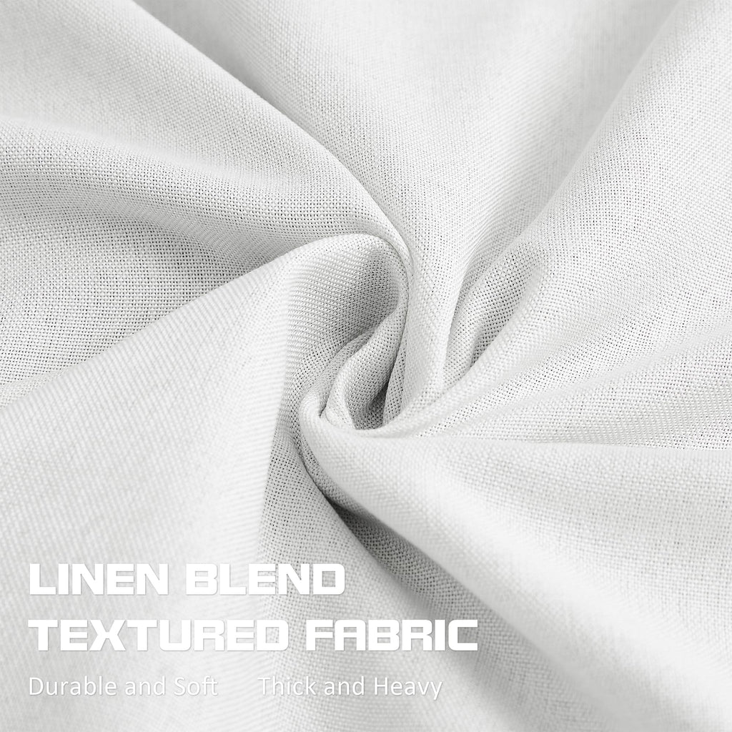 Full Blackout 90 Inch Pinch Pleat Curtains 2 Panels, Greyish White