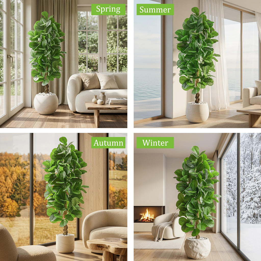 Faux Fiddle Leaf Fig Tree 6FT, Large Artificial Plants Indoor