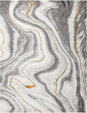 Craft Collection Area Rug - 9' x 12', Grey & Gold, Modern Abstract Design, Non-Shedding & Easy Care